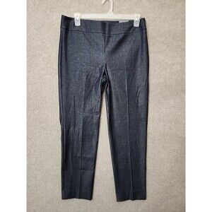 Talbots Chatham Ankle Pants Womens 12 Chambray Blue Side Zip Stretch NEW